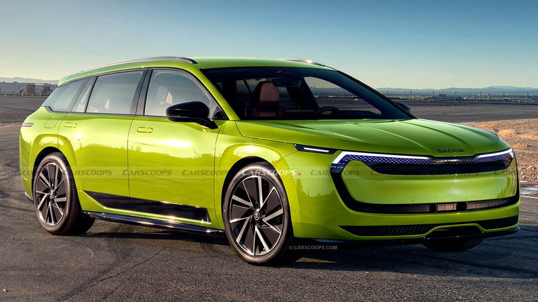 2027 Skoda Octavia Front Green copyrrrr