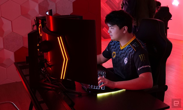 To really test the new UltraGear gaming monitors, LG flew in pro Valorant players Com (pictured here) and Jawgemo from Evil Geniuses.