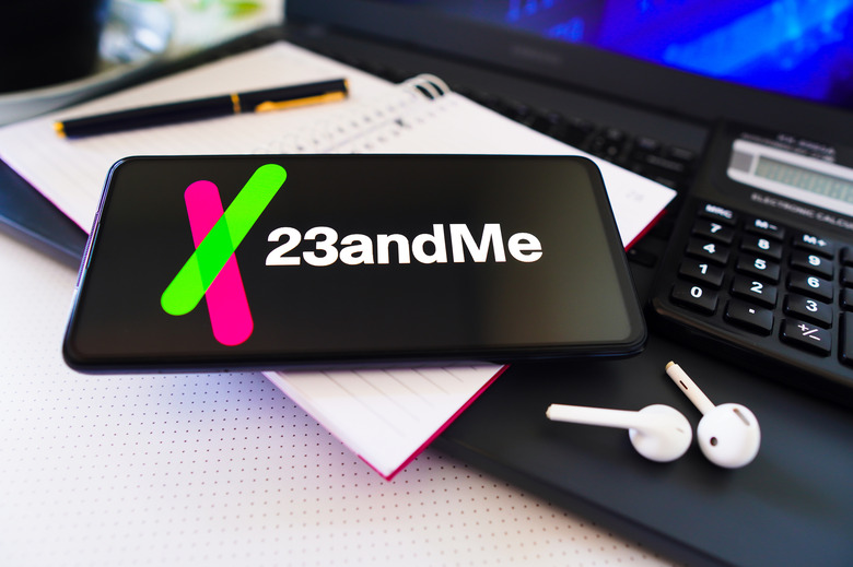 BRAZIL - 2022/11/26: In this photo illustration, the 23andMe logo is displayed on a smartphone screen. (Photo Illustration by Rafael Henrique/SOPA Images/LightRocket via Getty Images)