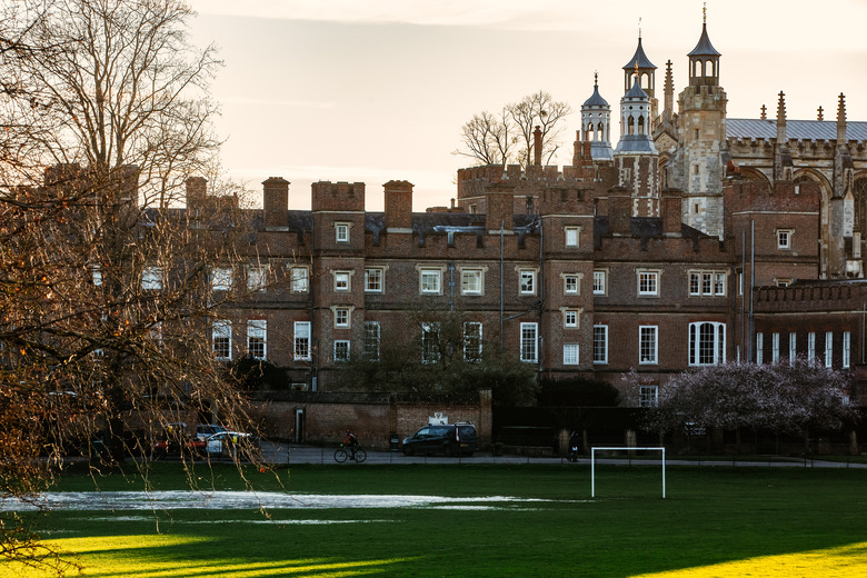Residual floodwater from the River Thames is pictured in the grounds of Eton College on 10th January 2024 in Windsor, United Kingdom. Eton College was forced to ask pupils to study from home after heavy rainfall during Storm Henk flooded sewers in Eton managed by Thames Water. (photo by Mark Kerrison/In Pictures via Getty Images)