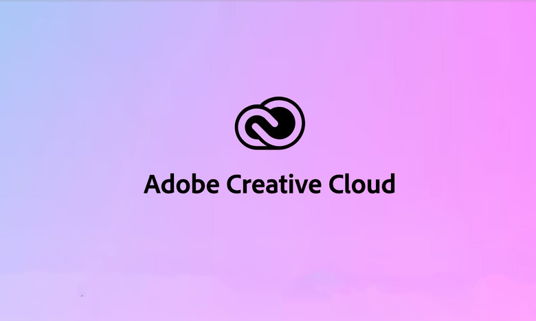 The Adobe Creative Cloud logo is on a purple background. 
