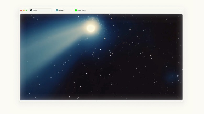 An illustration of a browser window from Perplexity's Comet browser.