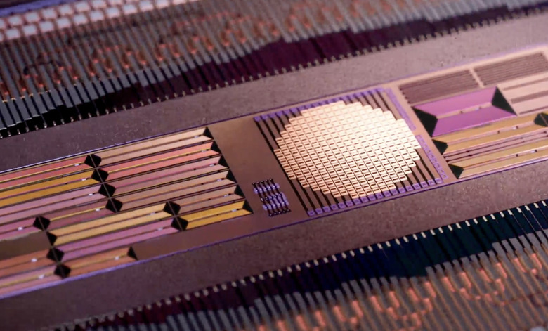 The components of a chip.