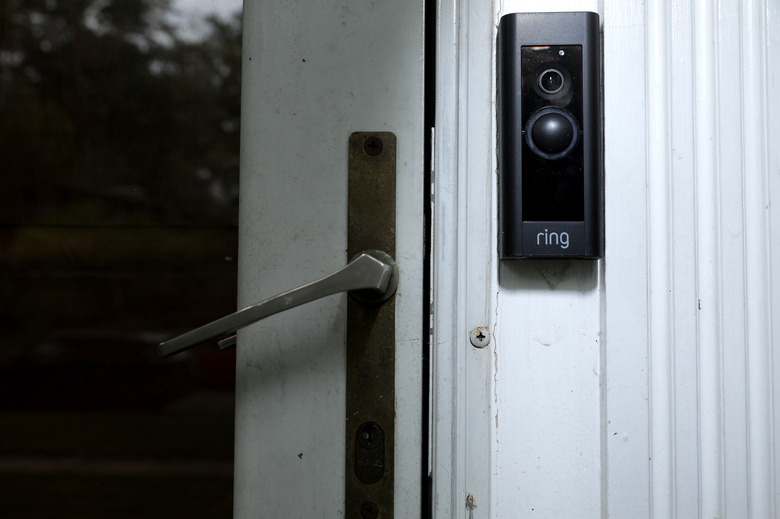 SILVER SPRING, MARYLAND - AUGUST 28: A doorbell device with a built-in camera made by home security company Ring is seen on August 28, 2019 in Silver Spring, Maryland. These devices allow users to see video footage of who is at their front door when the bell is pressed or when motion activates the camera. According to reports, Ring has made video-sharing partnerships with more than 400 police forces across the United States, granting them access to camera footage with the homeowners’ permission in what the company calls the nation’s 'new neighborhood watch.' (Photo by Chip Somodevilla/Getty Images)