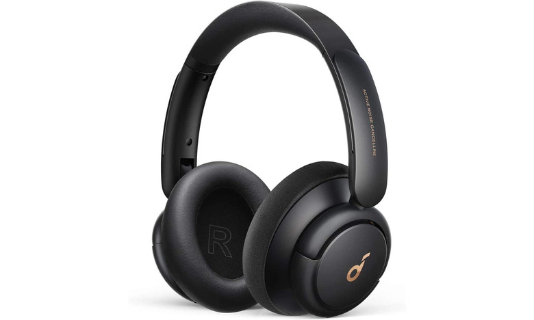 A stock product photo of Anker's Soundcore Life Q30, depicting a pair of black, wireless over-ear headphones with a gold logo at the center of one earcup.