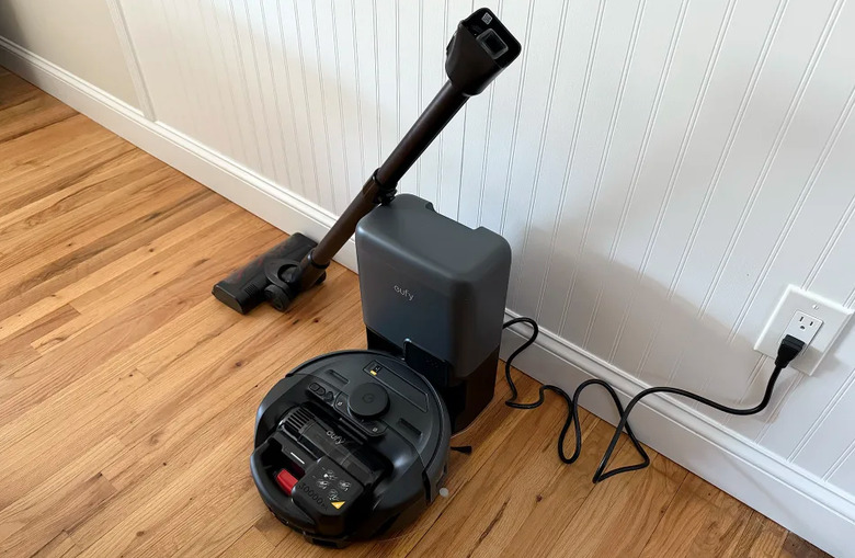 A robovac and its accessories.