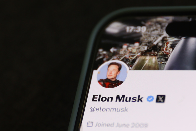 Elon Musk account on X displayed on a phone screen is seen in this illustration photo taken in Poland on August 6, 2024. (Photo by Jakub Porzycki/NurPhoto via Getty Images)