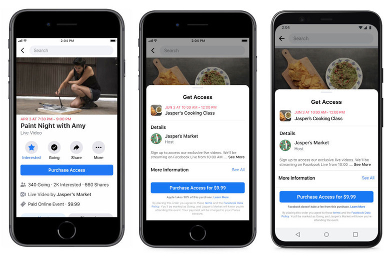 Facebook online events iOS