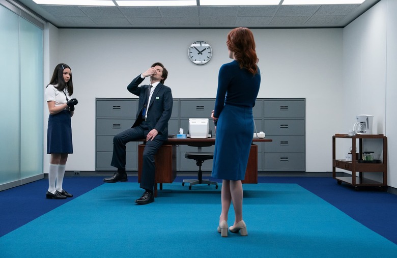 Sarah Bock, Adam Scott and Britt Lower in Severance