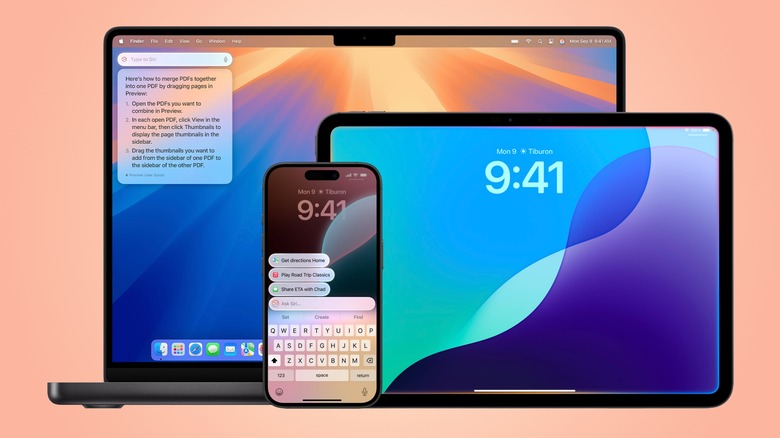 The new version of Siri running on a Mac, iPhone and iPad.