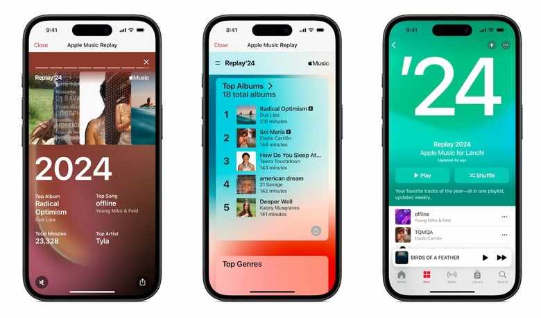 Apple Music Replay 2024 screenshots