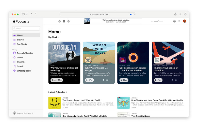 Apple Podcasts is now available on the web.