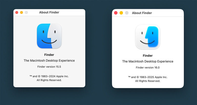 Comparison of Apple finder images