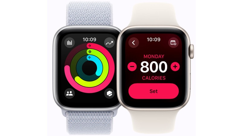 Two Apple Watch SE devices pictured next to each other in silver and gold