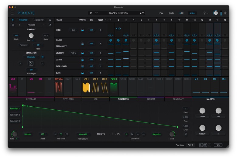 Arturia Pigments 5 updated sequencer with generative features.