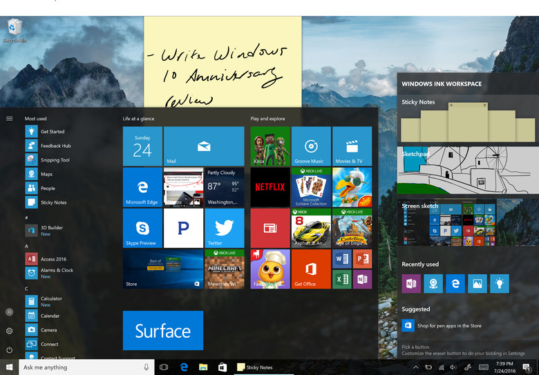 Windows 10 desktop