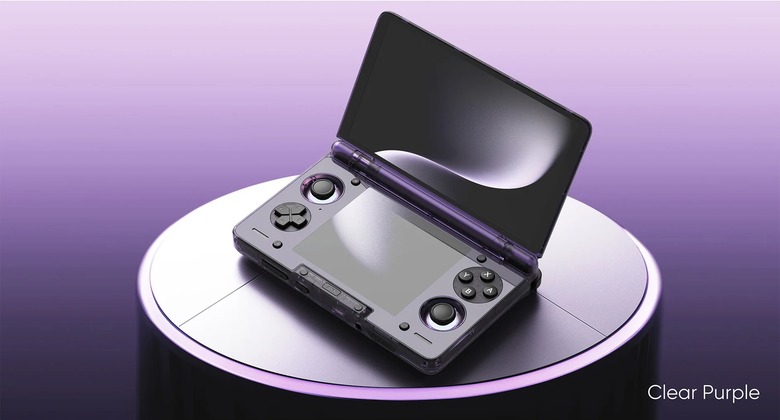 Ayn Thor handheld in the clear purple colorway