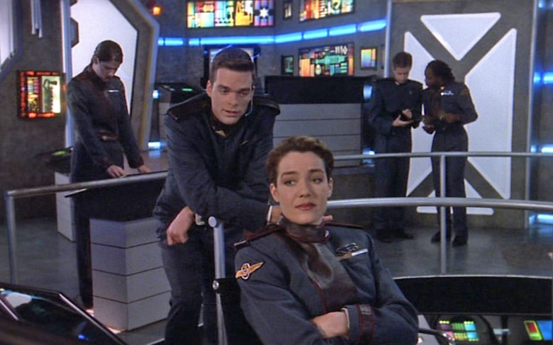 A still from the main deck of a ship from the TV show 'Babylon 5'.