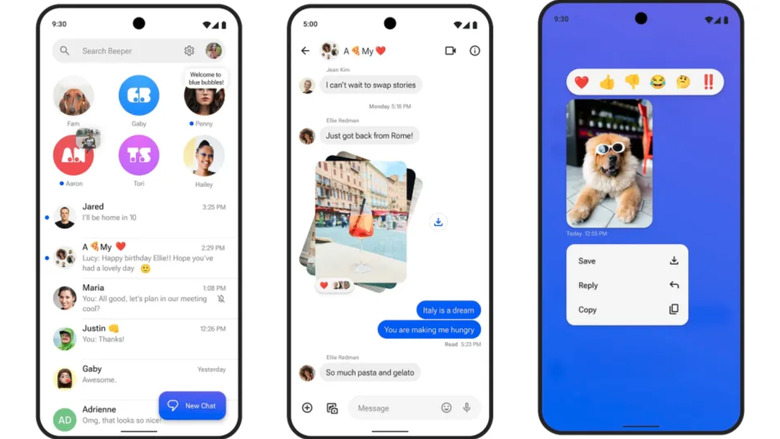 Shot of Beeper Mini showing text messages.