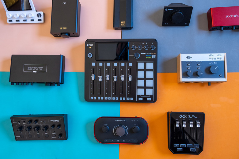 A collection of audio interfaces.