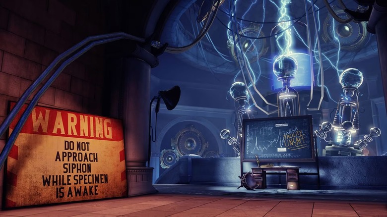 Gameplay of BioShock Infinite showing a dangerous lab.