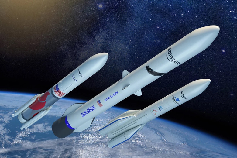 Amazon Project Kuiper satellites aboard ULA, Blue Origin and Arianespace rockets