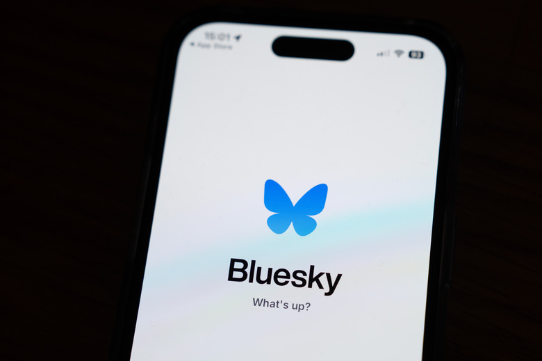 LONDON, ENGLAND - NOVEMBER 22: In this photo illustration, the Bluesky social media platform logo is displayed on an iPhone on November 22, 2024 in London, England. The social media app Bluesky has seen its user base increase by over 5.5 million since the U.S. Presidential elections as some people leave rival X, which is owned by Elon Musk. (Photo by Carl Court/Getty Images)