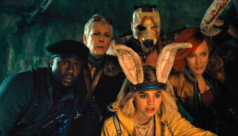 Kevin Hart as Roland, Jamie Lee Curtis as Tannis, Ariana Greenblatt as Tiny Tina, Florian Munteanu as Krieg, and Cate Blanchett as Lilith star in Borderlands.