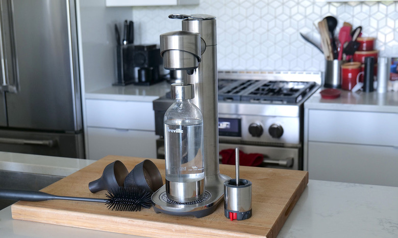 Though it’s a bit pricey, for people who want the power to add bubbles to almost any drink, the Breville InFizz Fusion is a wonderful and well-designed soda maker. 