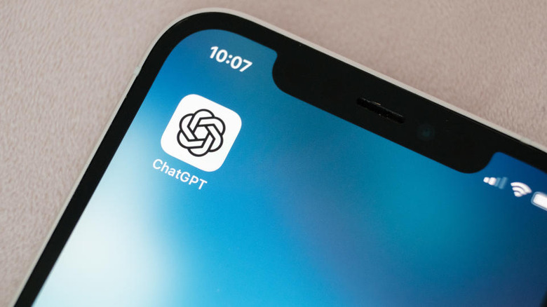 ChatGPT app logo shown on a smartphone