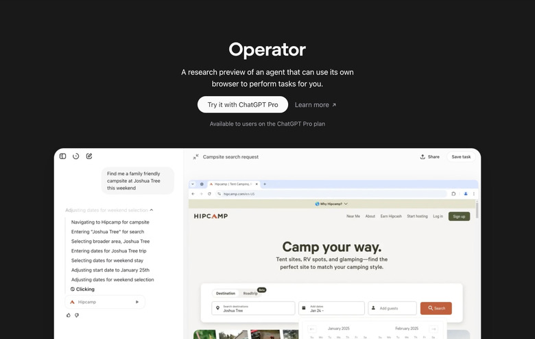 A screenshot of OpenAI's Operator