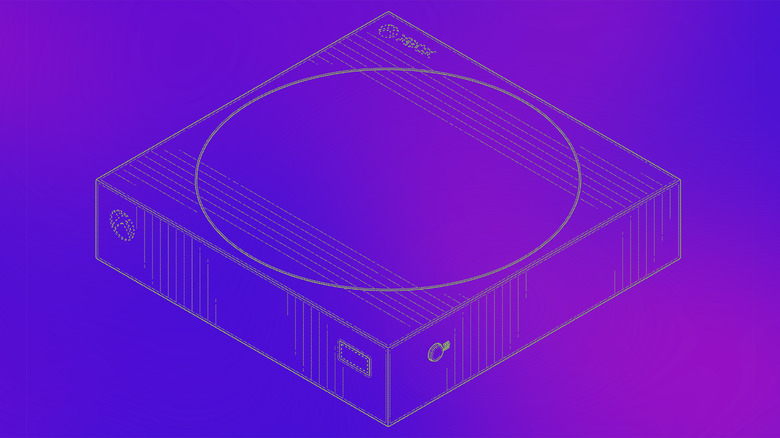 A rendering of the scrapped Keystone streaming console from a Microsoft patent