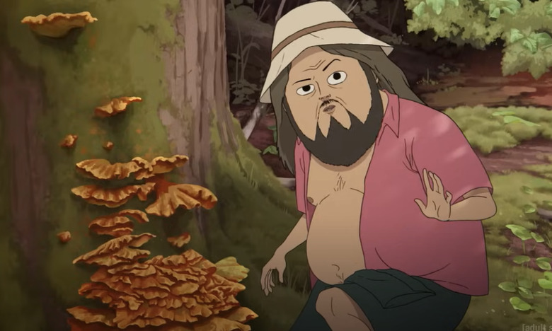 A still showing a guy with mushrooms.