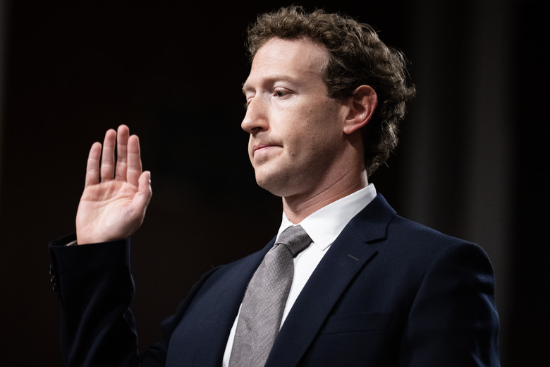 UNITED STATES - JANUARY 31: Mark Zuckerberg, CEO of Meta, is sworn in to the Senate Judiciary Committee hearing titled 