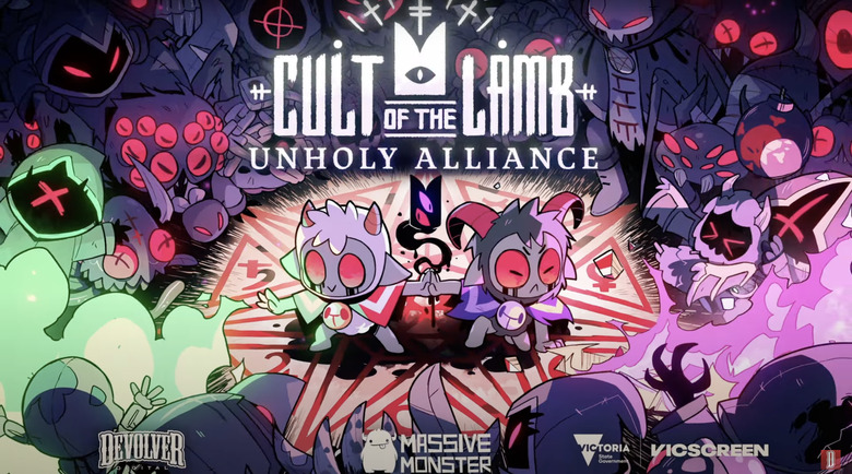 Promotional art for the Cult of the Lamb Unholy Alliance update