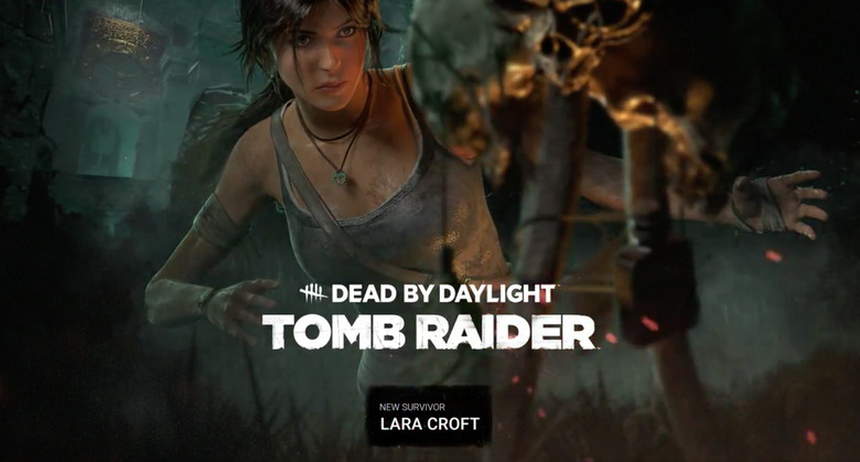 Ad showing Lara Croft in the game.