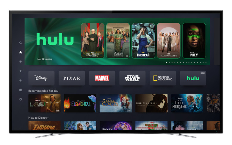 A carousel slide featuring Hulu TV shows and movies in the Disney+ app.