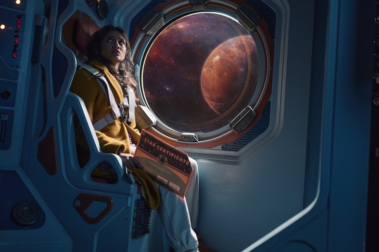 Belinda Chandra (Varada Sethu) on a spaceship.
