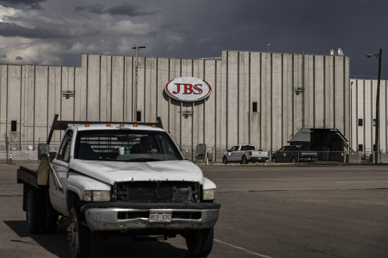 GREELEY, CO - JUNE 01: A JBS Processing Plant stands dormant after halting operations on June 1, 2021 in Greeley, Colorado. JBS facilities around the globe were impacted by a ransomware attack, forcing many of their facilities to shut down. (Photo by Chet Strange/Getty Images)