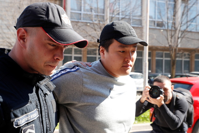 Do Kwon, the cryptocurrency entrepreneur, who created the failed Terra (UST) stablecoin, is taken to court in Podgorica, Montenegro, March 24, 2023. REUTERS/Stevo Vasiljevic MONTENEGRO OUT. NO COMMERCIAL OR EDITORIAL SALES IN MONTENEGRO