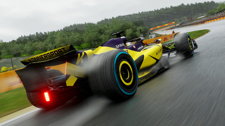 An F1 racing car from the game F1 25.