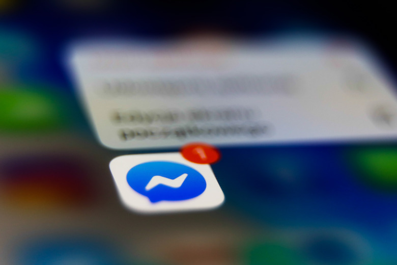 Messenger icon is seen displayed on phone screen in this illustration photo taken in Poland on July 26, 2020. Messenger, developed by Facebook, has introduced feature called Rooms that allows group video chats. Video meeting apps gained popularity during the coronavirus pandemic.
 (Photo illustration by Jakub Porzycki/NurPhoto via Getty Images)