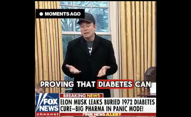 Facebook scammers are running ads claiming Elon Musk knows the cure to diabetes.