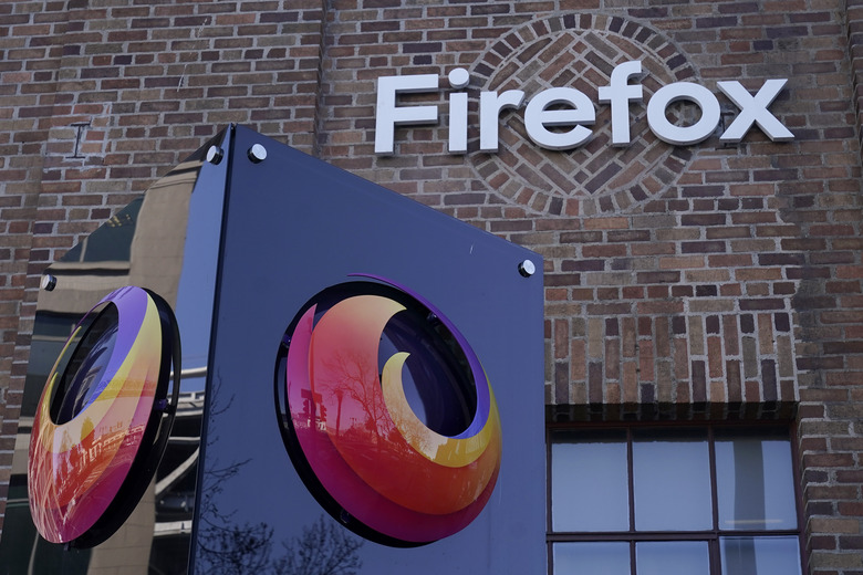A Firefox sign is shown at a Mozilla office in San Francisco, Wednesday, April 12, 2023. (AP Photo/Jeff Chiu)