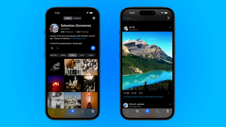 The profile page and post view in Flashes.
