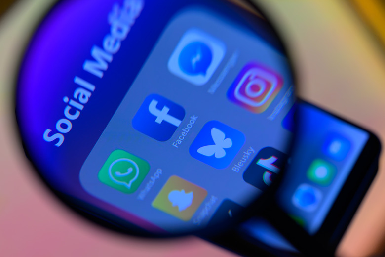 Social media icon applications from Facebook, WhatsApp, and Bluesky are seen on a mobile phone in this photo illustration in Brussels, Belgium, on March 16, 2025. (Photo by Jonathan Raa/NurPhoto via Getty Images)