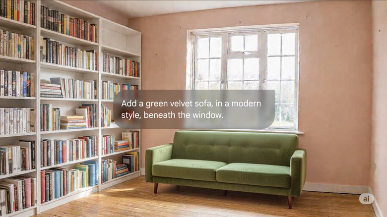 An AI-generated image with a prompt demonstrating new image editing in Google Gemini