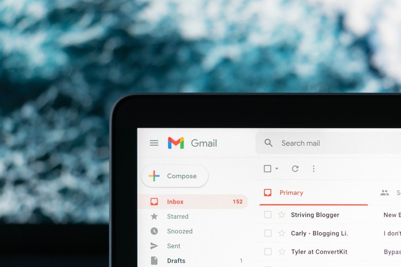 Gmail being displayed on laptop screen.