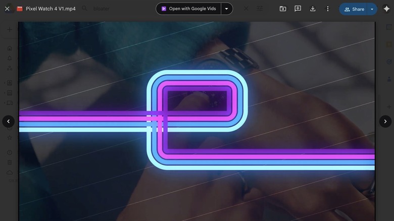 Screenshot of Google Vids with an Engadget logo