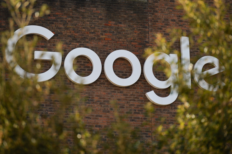 A view of Google logo on the Google building GRCQ1 in Dublin's Grand Canal area. On Tuesday, 11 May 2021, in Dublin, Ireland. (Photo by Artur Widak/NurPhoto via Getty Images)